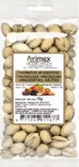 PISTĀCIJAS SĀLĪTAS UN GRAUZDĒTAS ARIMEX,70G