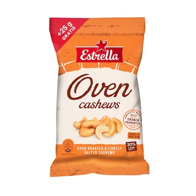 GRAUZDĒTI SĀLĪTI INDIJAS RIEKSTI ESTRELLA 250G