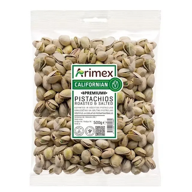 PISTĀCIJAS ARIMEX, GRAUZDĒTAS UN SĀLĪTAS,500G