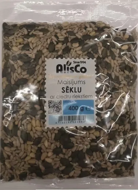 SĒKLU MAISĪJUMS ALIS CO, AR CIEDRU RIEKSTIEM, 400G