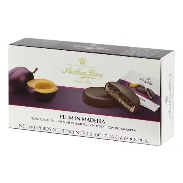 MARCIPĀNA KONFEKTES ANTHON BERG, PLŪMES MADEIRA, 220G
