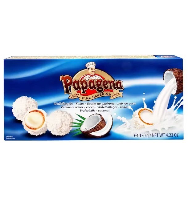 VAFEĻU BUMBIŅAS PAPAGENA AR KOKOSRIEKSTU GARŠU, 120G