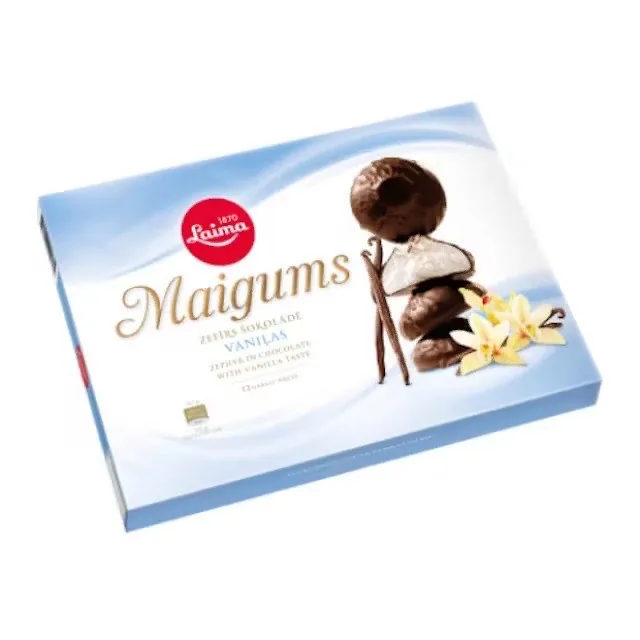 ZEFĪRS LAIMA MAIGUMS TUMŠAJĀ ŠOKOLĀDĒ AR VANIĻAS GARŠU 185G