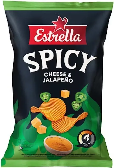 ČIPSI ESTRELLA CHEESE AND JALAPENO 115G