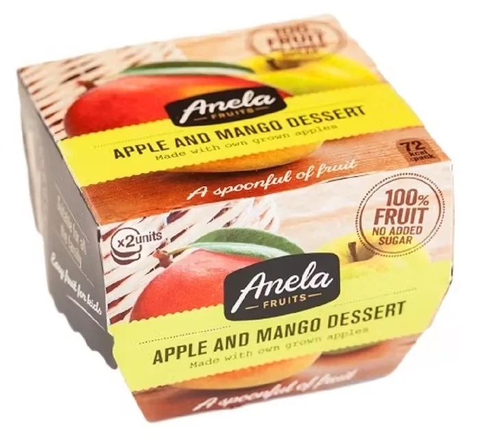 DABĪGS BIEZENIS ANELA, ĀBOLS UN MANGO, BEZ PIEVIENOTĀ CUKURA, 2×100G