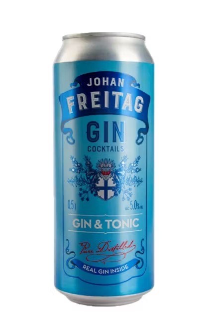 ALKOHOLISKS KOKTEILIS JOHAN FREITAGGIN&TONIC, 5%, BUNDŽĀ 0.5L (DEP)