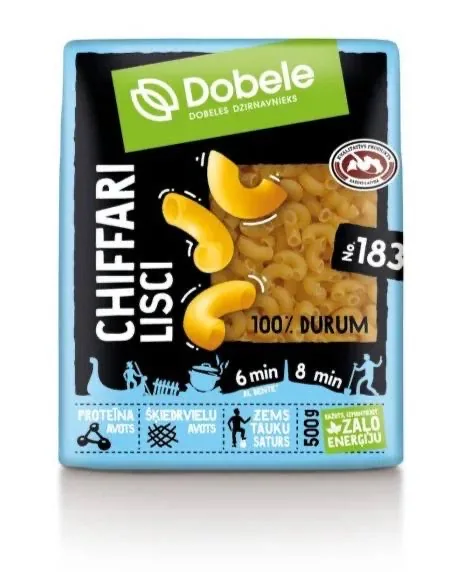 MAKARONI DOBELE NR.183 CHIFFARI LISCI 500G