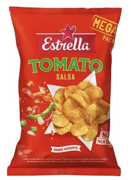 ČIPSI ESTRELLA AR PIKANTU TOMĀTU GARŠU, RIEVOTI 250G