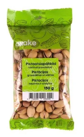 PISTĀCIJAS AWAKE GRAUZDĒTAS SĀLĪTAS 150G