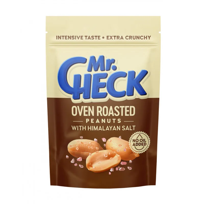 CEPEŠKRĀSNĪ GRAUZDĒTI ZEMESRIEKSTI MR. CHECK AR HIMALAJU SĀLI 150G