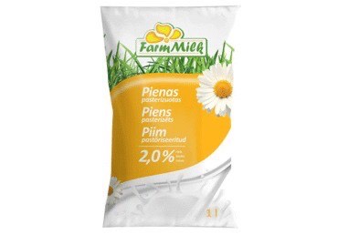 PIENS FARM MILK 2% 11 PLĒVE 1 L 
