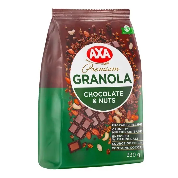 GRANOLA AR ŠOKOLĀDI UN RIEKST. AXA 330 G 