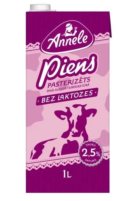 PIENS ANNELE BEZ LAKTOZES PASTERIZĒTS UHT 2,5% 1L