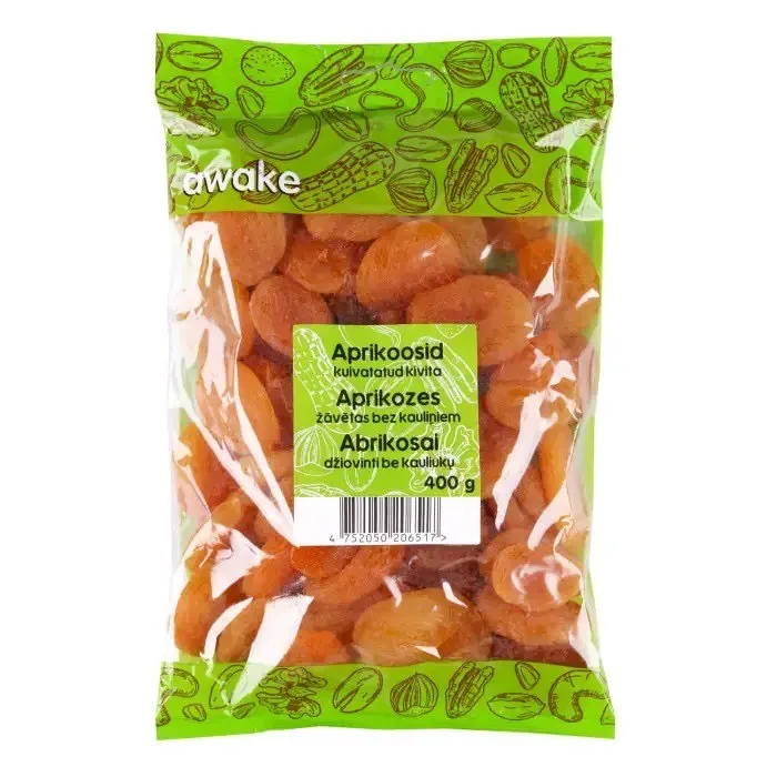 ŽĀVĒTAS APRIKOZES AWAKE BEZ KAULIŅIEM 400G