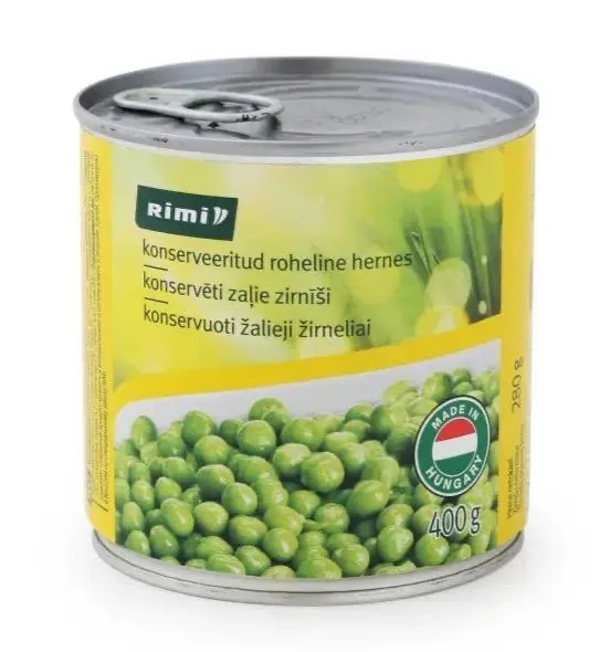 KONSERVĒTI ZIRNĪŠI RIMI ZAĻIE 400G/280G