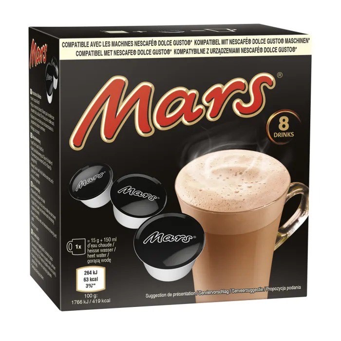 KARSTĀS ŠOKOLĀDES KAPSULAS MARS 8X15G