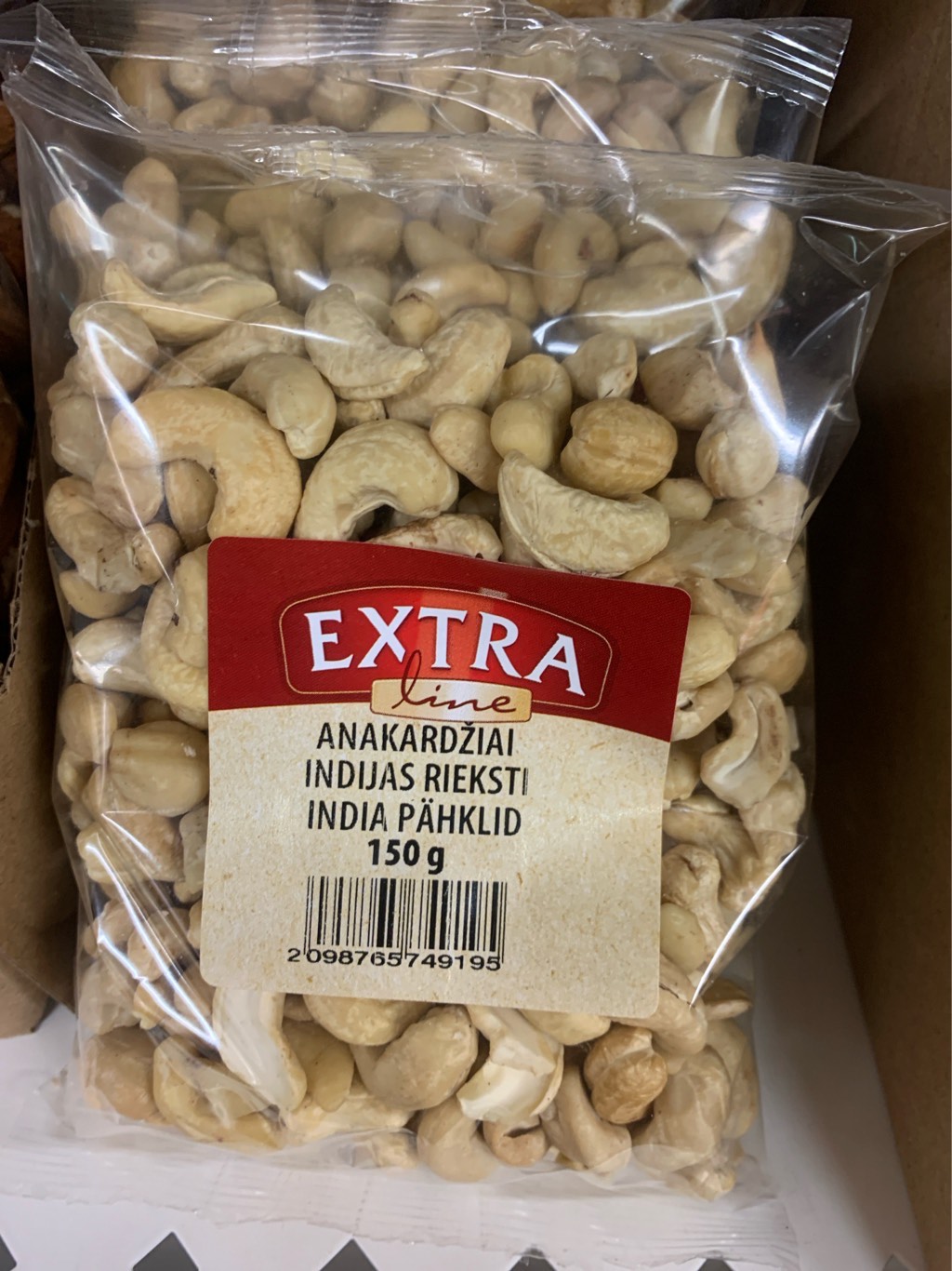 INDIJAS RIEKSTI EXTRA LINE 150G 