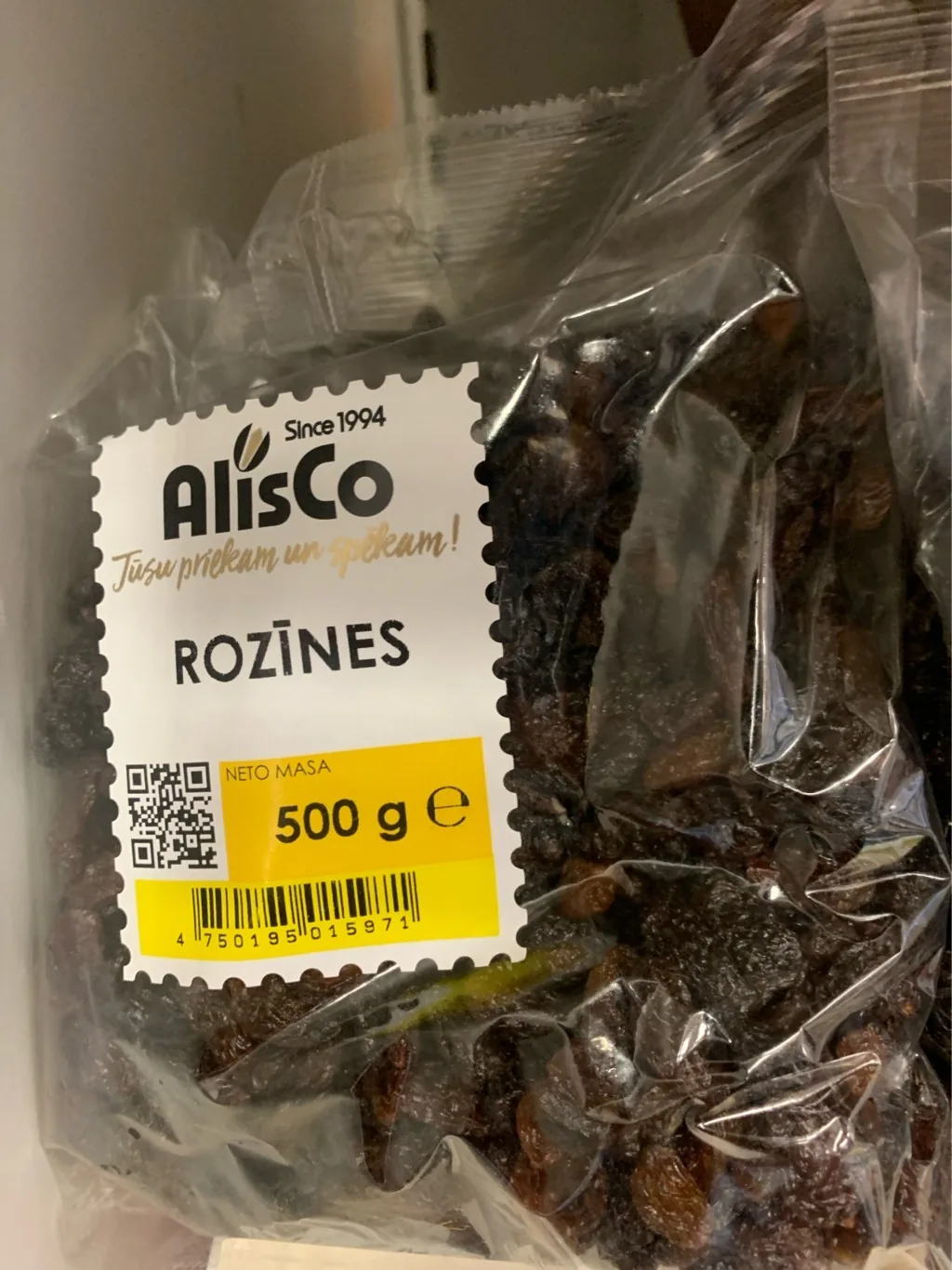 ROZĪNES ALIS CO SULTANA 500G