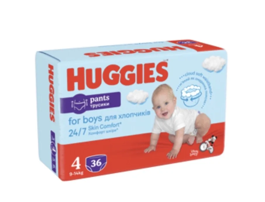 AUTIŅB. HUGGIES PANTS BOY S4 9-14KG 36GAB.