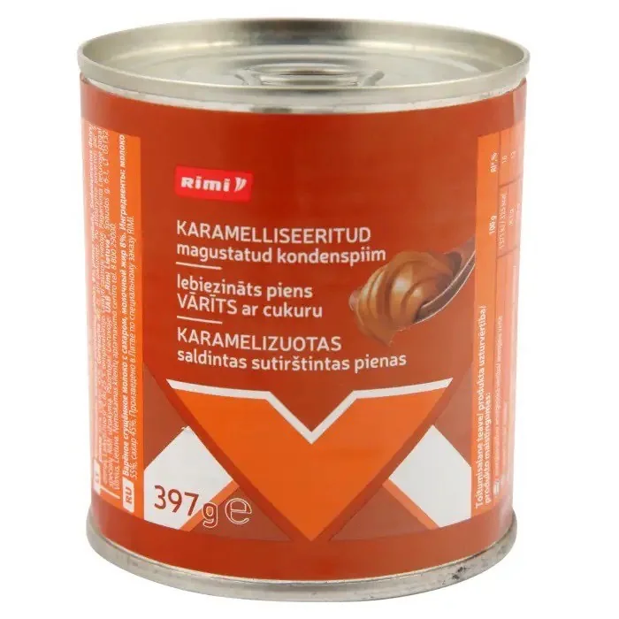 KARAMELIZĒTS IEBIEZINĀTS PIENS RIMI AR CUKURU 397G