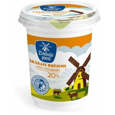 SKĀBAIS KRĒJUMS 20% 300G, LIMBAŽU PIENS