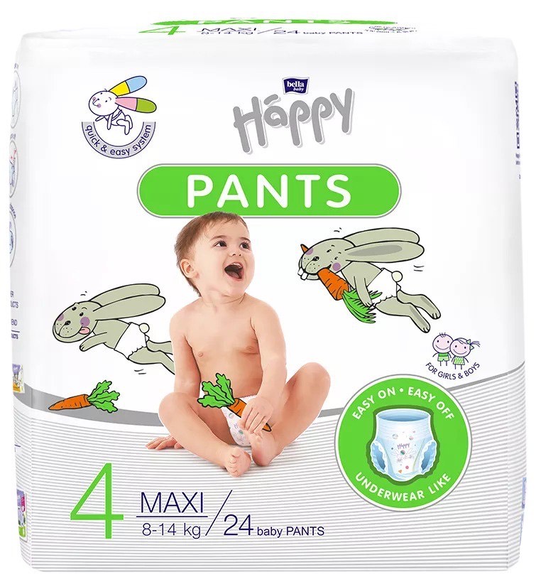 AUTIŅB.HAPPY PANTS MAXI (8-14KG) 24GB 4IZM.