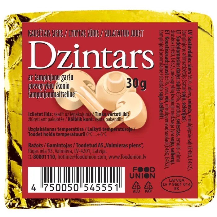 KAUS. SIERS DZINTARS AR ŠAMPINJONIEM 30G