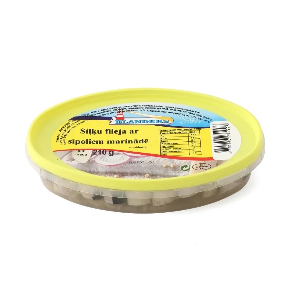 SIĻĶES FILEJA AR SĪPOLIEM MARINĀDĒ 210G/111G