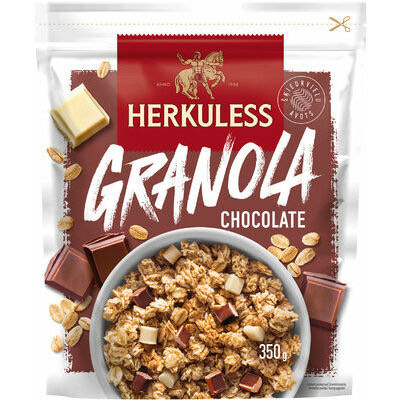 GRAUZDĒTS GRANOLA MUSLI HERKULESS AR 3 VEIDU ŠOKOLĀDI 350G