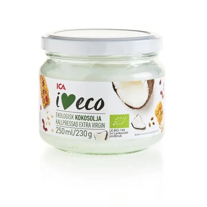 KOKOSRIEKSTU EĻĻA I LOVE ECO EXTRA VIRGIN AUKSTĀ SPIEDUMA 250ML
