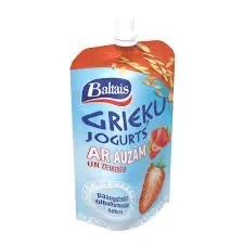 JOGURTS GRIEĶU BALTAIS AR AUZĀM UN ZEMENĒM   200G