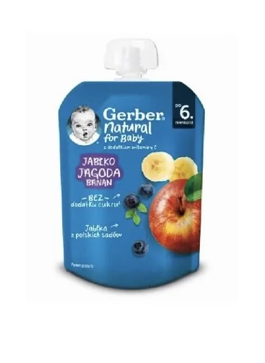 AUGĻU BIEZENIS GERBER, AR ĀBOLIEM, MELLENĒM UN BANĀNIEM, 6 MĒN., 80G