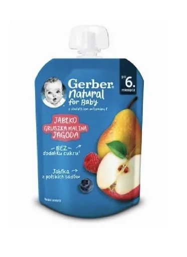 AUGĻU BIEZENIS GERBER, AR ĀBOLIEM, PERSIKIEM, AVENĒM UN MELLENĒM, 6 MĒN., 80G