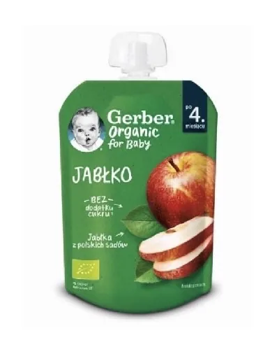 AUGĻU BIEZENIS GERBER ORGANIC, ĀBOLU GARŠA, 4 MĒN., 80G