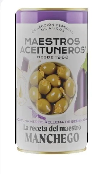ZAĻĀS OLĪVAS MAESTROS ACEITUNEROS SEVILLIAN, PILDĪTAS AR BAKLAŽĀNU, 350G/150G