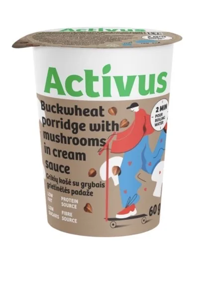 GRIĶU BIEZENIS AR SĒNĒM KRĒJUMA MĒRCĒ ACTIVUS, KRŪZĒ, 60G