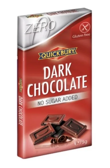 TUMŠĀ ŠOKOLĀDE QUICKBURY, BEZ CUKURA, 75G