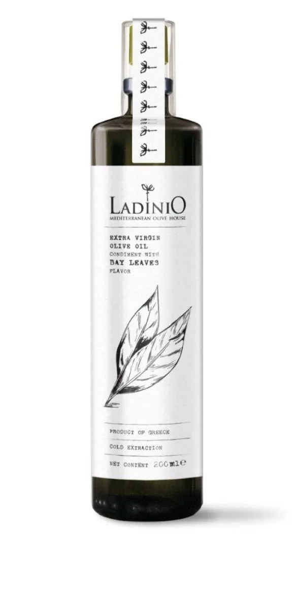 NEAPSTRĀDĀTA AUGSTĀKĀ LABUMA OLĪVEĻĻA LADINIO AR LAURU LAPĀM, 200ML