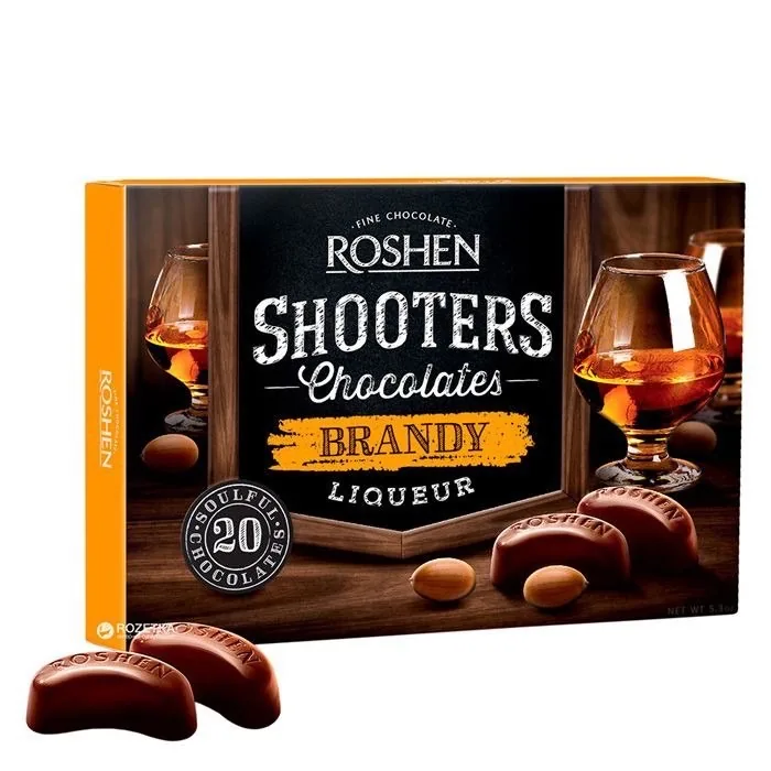 ROSHEN ŠOKOLĀDES KONF. SHOOTERS AR BRENDIJU 150G