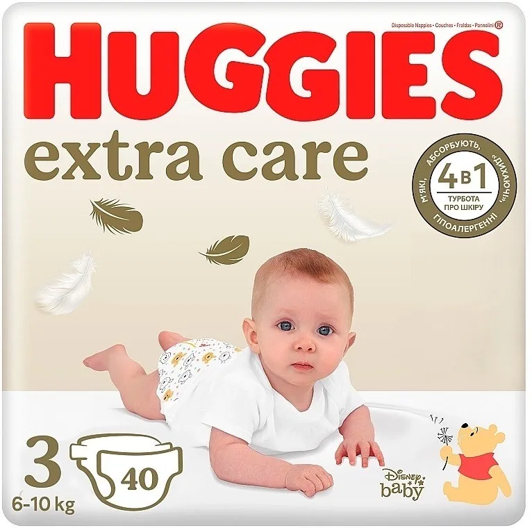 HUGGIES EXTRA CARE 3 JP AUTIŅBIK.6-10KG 40GB