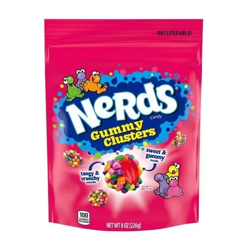AUGĻU ŽELEJKONFEKTES NERDS GUMMY CLUSTERS 141G