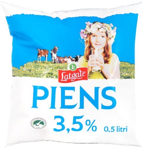 LATGALE PASTERIZĒTS PIENS 3.5% 0.5 L