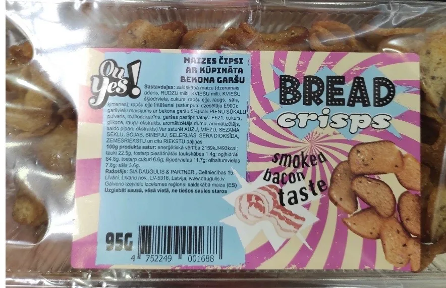 MAIZES ČIPSI AR KŪPINĀTA BEKONA GARŠU 95G DAUGULIS