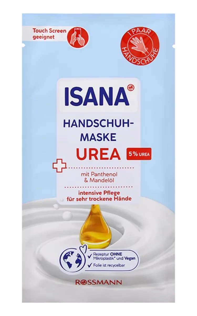 ISANA 5% UREA CIMDU MASKA ROKĀM AR URĪNVIELU UN PANTENOLU, 1PĀRIS