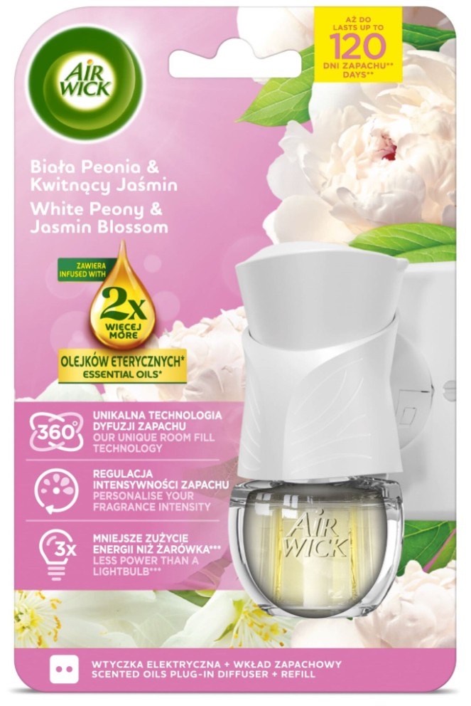 ELEKTRISKAIS GAISA ATSVAIDZINĀTĀJA KOMPLEKTS AIRWICK PEONY&JASMINE 19ML