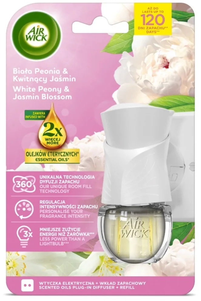 ELEKTRISKAIS GAISA ATSVAIDZINĀTĀJA KOMPLEKTS AIRWICK PEONY&JASMINE 19ML