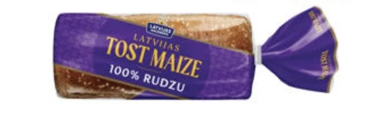 100% RUDZU MILTU TOSTERMAIZE LATVIJAS TOST MAIZE 390G