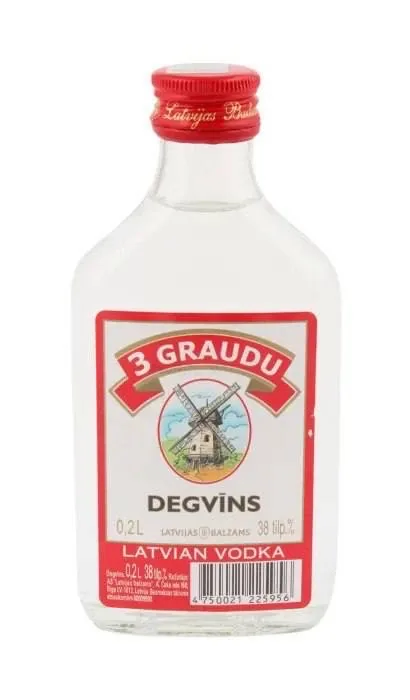 Водка 3 Graudu 38%, 0,2 л