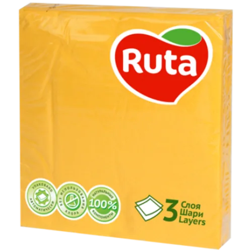 SALVETES RUTA DZELTENAS 33X33CM 20GAB