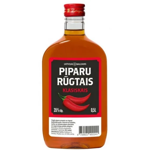 Крепкий алкогольный напиток Piparu rūgtais 35%, 0,5 л
